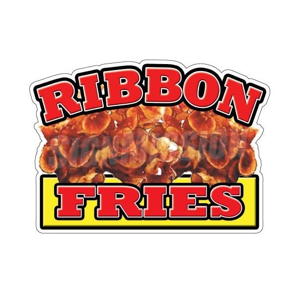 Safety Sign, 1.5 in Height, Vinyl, 48 in Length, Ribbon Fries
